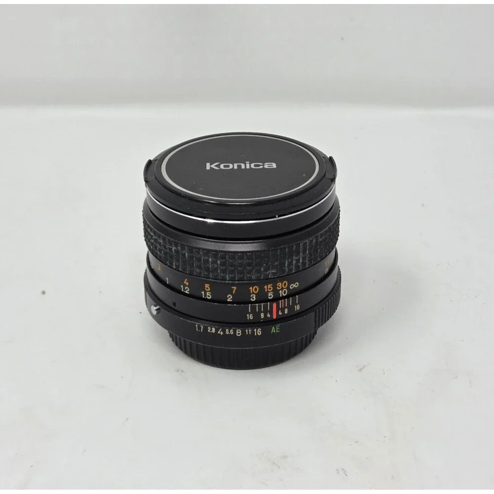 Konica Hexanon AR 50mm f/1.7 Lens Manual Focus Japan w/ Caps Clean
